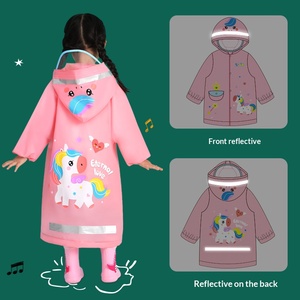 Imperméable pour enfants à imprimé dessin animé avec pochette <span class=keywords><strong>de</strong></span> rangement, <span class=keywords><strong>poncho</strong></span> en EVA écologique pour garçons et filles, idéal pour les jeux en extérieur et les sauts dans les flaques, prêt à être expédié - Product Image 3