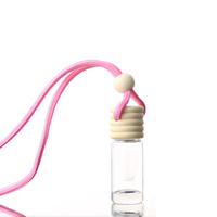 Vente en gros de 10ml bouchon en bois transparent vide diffuseur de voiture bouteille désodorisant de voiture avec bâton diffuseur à roseaux et pince pour évent