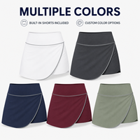 Jupe-short de tennis personnalisée pour femme, taille haute, avec passepoil fin, intégrée à un short, idéale pour le sport, l'entraînement et les matchs sur le terrain