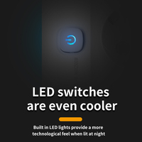 Multiprise individuelle avec interrupteur LED, prise Schuko, charge rapide PD Type-C, protection contre les surtensions, cordon en cuivre épais