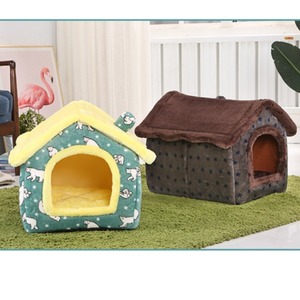 Opvouwbare Hondenhok Kennel <span class=keywords><strong>Bed</strong></span> Mat Voor Kleine Middelgrote Honden Katten Winter Warm Kattenbed Nest Mand Huisdieren Puppy Grot Sofa Huisdierenproducten - Product Image 4