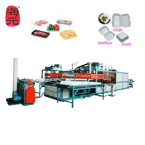 Haiyuan brand new model automatic plastic vacuum forming machine for making disposable plate /styrofoam lunch box