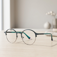 Bajo MOQ Diseño de moda Nuevas gafas Marco óptico de metal Gafas de bloqueo de luz azul Monturas de gafas redondas para Miopía