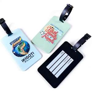 Nouvelle conception, étiquette à bagages en caoutchouc professionnelle à bas prix, couleur et motif personnalisés, cadeau, étiquette à bagages souple en caoutchouc pour voyage - Product Image 1