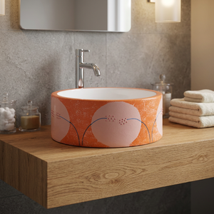Exportation d'articles sanitaires de qualité Salle de bain Céramique plaqué or Coiffure Table Top Basin Lavabo décoratif Lavabo Lavabo - Product Image 3