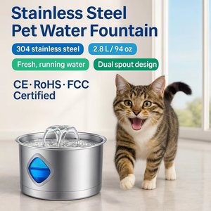 Bebedero automático de acero inoxidable con pantalla LED de nivel de agua, capacidad de 2.8L y sistema de filtración multicapa para gatos de todas las edades. - Product Image 2