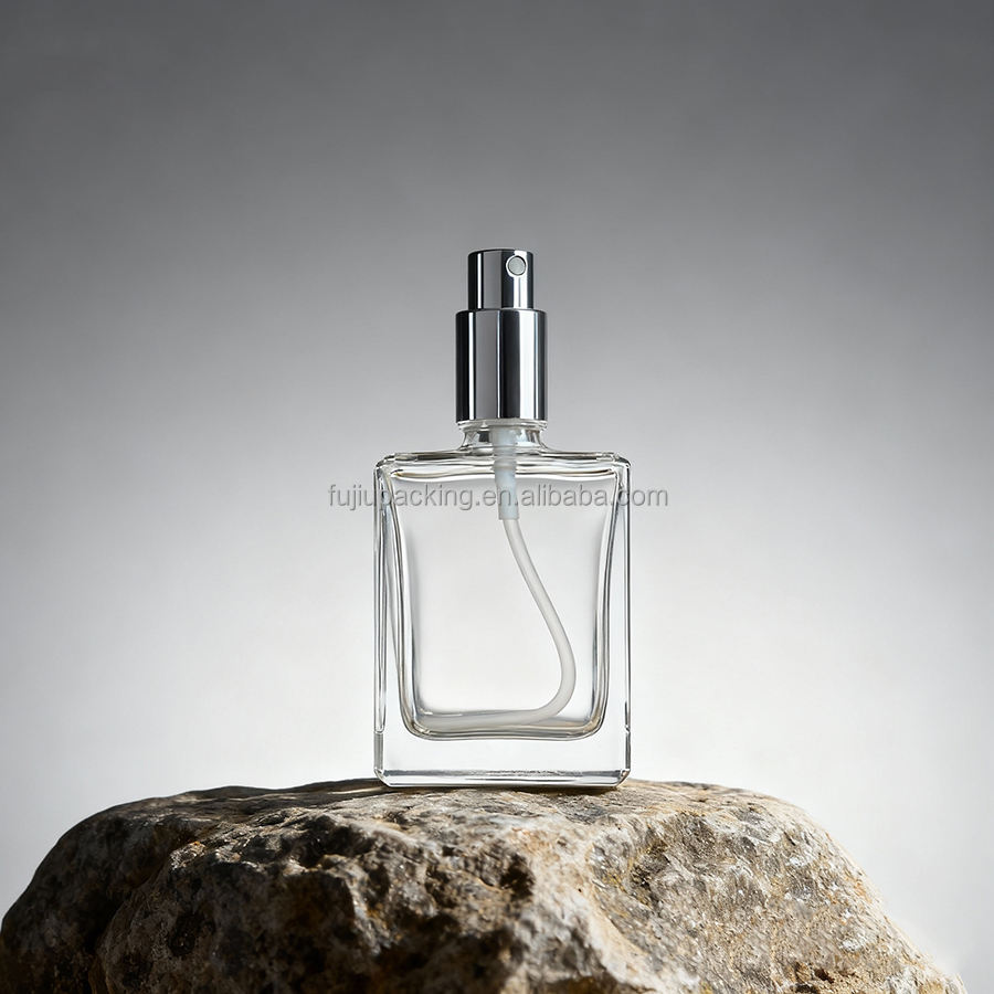 Cologne Black Bottle Silver Luxury Perfume Containers