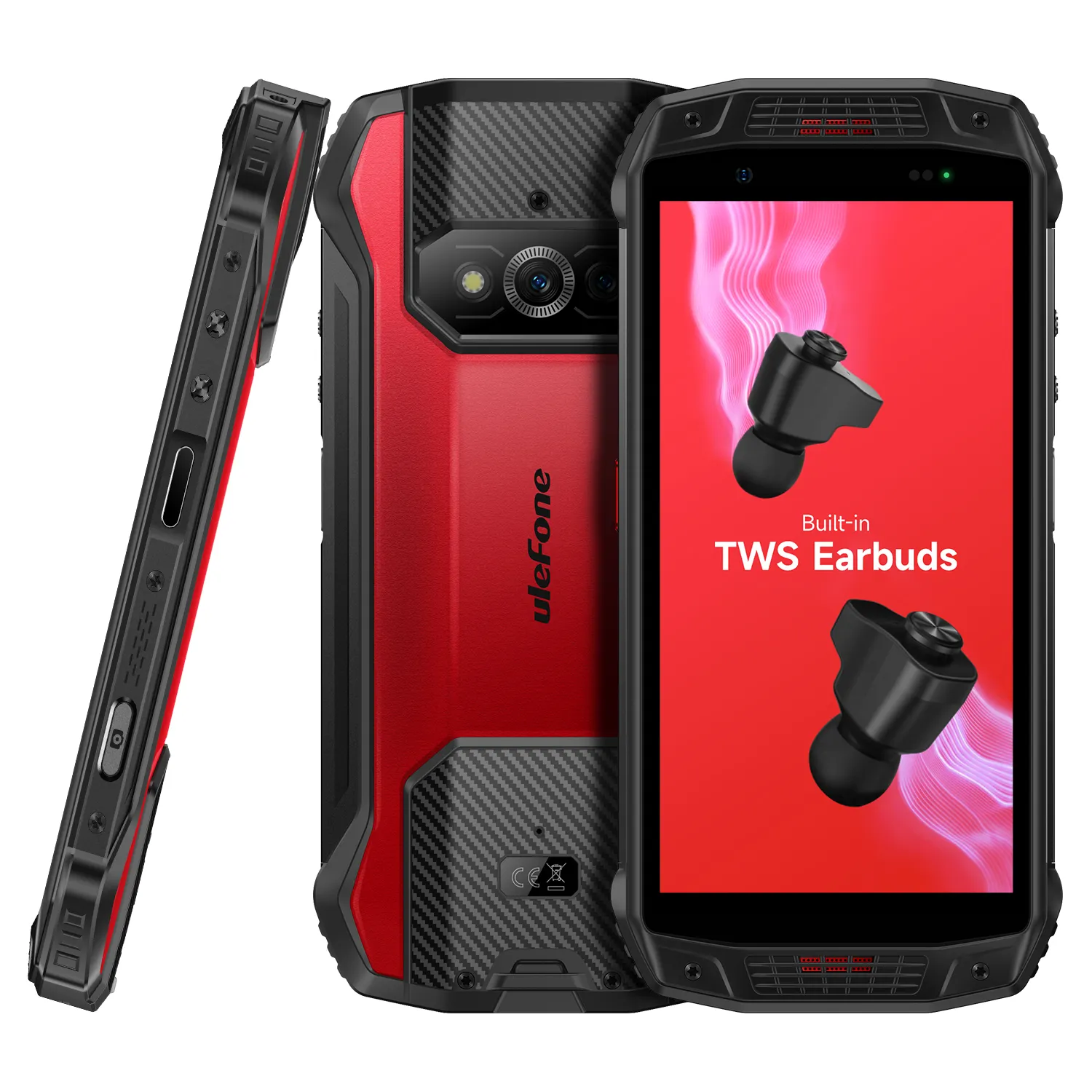 Atacado telefone da moda ulefone Armor 15 com fones de ouvido TWS embutidos 6GB+128GB 5.45 "Android 12 função Nfc 4g celulares