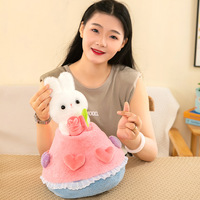 Cadeau de la Saint-Valentin et de mariage, fleurs créatives, peluche lapin, jouet en peluche super doux, lapin de confort dans un sac OPP