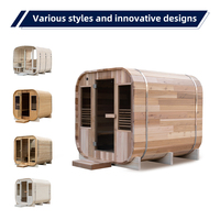 Pasokan Pabrik Ruang Sauna Modern Terpopuler untuk 8 Orang, Kit Sauna Luar Ruangan Berbahan Bakar Kayu dengan Tungku Kayu
