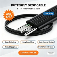 Logistics Ready Stock Approved Butterfly Shaped FTTH Drop Cable G.652 Fiber PVC Material High Tensile ISP Solutions Aerial Pre