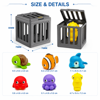 Juguetes de Buceo para Piscina para Niños, Juego de Rescate de Animales Submarinos, Juego de Juguetes para Baño con Jaula para Animales Oceánicos y Bolsa de Almacenamiento, Venta al por Mayor