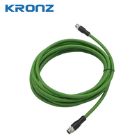 Câble de connexion KRONZ M12 pré-assemblé, mâle-mâle, droit, blindé, 4/8 broches, codage A/D/X, Ethernet, IP67, connecteur à vis