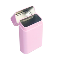 Boîte de rangement en étain mini personnalisée de qualité alimentaire en gros, étui à cigarettes et cigares en métal personnalisé avec couvercle et brosse pour chewing-gum