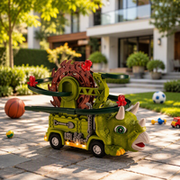 Jouet de voiture dinosaure Triceratops à piste spirale éducatif STEM avec ascenseur, lumière et son pour enfants garçons et filles