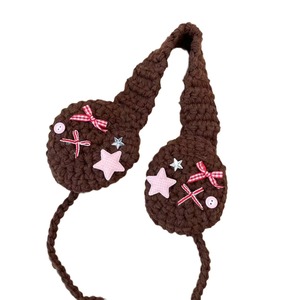 Cache-oreilles en laine style forêt avec nœud étoile, pompons et lacets, chauds et élégants pour femme adulte, idéaux pour l'automne et l'hiver, pour le voyage et la décoration, pour rester au chaud - Product Image 5