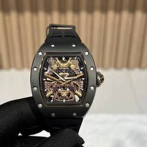Montre mécanique de luxe pour homme, édition limitée haut de gamme 047 Black Warrior, forme de barillet creux, étanche - Product Image 1