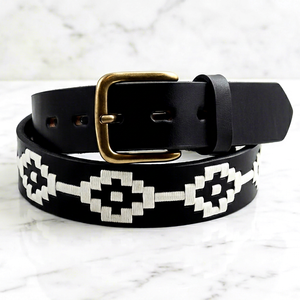 Factory Direct Custom Genuine <b>Leather</b> Polo <b>Belt</b> Hand <b>Woven</b> Pattern <b>Belt</b> Durable Cowhide Polo <b>Belts</b> Wholesale Bags Case LPB-0063 - Product Image 1