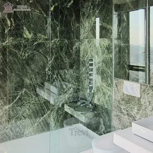 用于手推车浴室厨房的天然石材绿色森林大理石平板台面