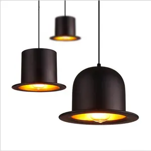 Modern minimalist restaurant store chandelier Nordic creative bar living room hat iron pendant light