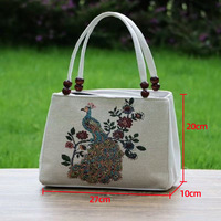 Sac à main carré ethnique pour filles, broderie double face fil doré, sac bandoulière décontracté en toile, tendance
