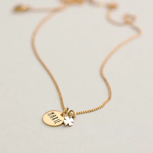 Collar con Placa <span class=keywords><strong>de</strong></span> Nombre Personalizada <span class=keywords><strong>y</strong></span> Trébol <span class=keywords><strong>de</strong></span> Cuatro Hojas, Collar <span class=keywords><strong>de</strong></span> la Suerte <span class=keywords><strong>de</strong></span> Acero Inoxidable, Collar <span class=keywords><strong>de</strong></span> <span class=keywords><strong>Amistad</strong></span> Grabado - Product Image 3