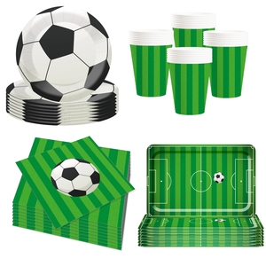 DAMAI 2025 Nuevo Estilo Decoraciones para Fiestas de Fútbol, Juego de Platos de Papel para Fiesta de Cumpleaños, Incluye Plato, Vaso y Servilleta de Papel para Fiesta Deportiva de Niños - Product Image 5