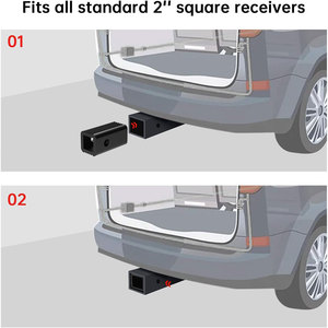 Adaptateur de montage en alliage <span class=keywords><strong>d</strong></span>'aluminium Ambull Factory pour <span class=keywords><strong>attelage</strong></span> carré de 2 pouces à 1-1/4 pouces pour voiture - Product Image 4