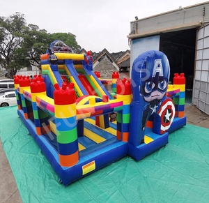 Château gonflable en vinyle PVC Fun City avec toboggan pour enfants, utilisation en extérieur dans le jardin - Product Image 5