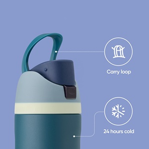 Bouteille <span class=keywords><strong>d</strong></span>'eau Owala en acier inoxydable et denim de 24 <span class=keywords><strong>oz</strong></span> avec paille, sans BPA, pour <span class=keywords><strong>le</strong></span> sport et les voyages, avec boucle de transport - Product Image 6