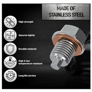 M16x1.5 m20x1.5 m20x1.5 שמן מגנטי תקע אוטומטי חלק דלק ניקוז תקע עם אטם אדום - Product Image 2