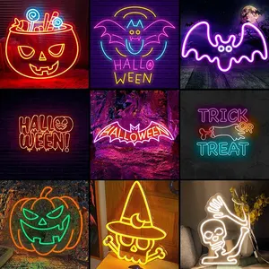 Coole kunden spezifische Halloween personal isierte benutzer definierte Licht Urlaub Dekoration Lampe Acryl LED Leucht reklame