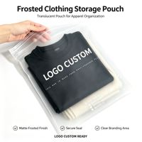 Sac en plastique PE givré imprimé sur mesure de haute qualité, imperméable, avec fermeture éclair refermable, pour vêtements, t-shirts, chaussettes, vêtements