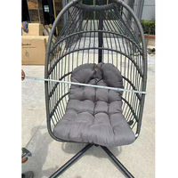 Fauteuil suspendu moderne en métal pour 2 personnes, pliable et démontable, avec design d'œuf, pour la maison, la terrasse et le jardin