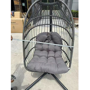 Silla Colgante de Metal Moderna para Exteriores, Plegable y Desmontable, para 2 Personas, con Diseño de Asiento Tipo Huevo, para Patio, Jardín y Hogar - Product Image 4