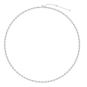 Collier personnalisé en moissanite taille coussin testée au diamant, en argent sterling 925, avec maillons à taille variable - Product Image 1