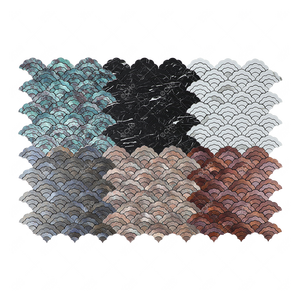 Imperméable jaune brun forme de fleur maison bricolage pvc mosaïque carreaux métal autocollant mural pour mur intérieur décoration - Product Image 6