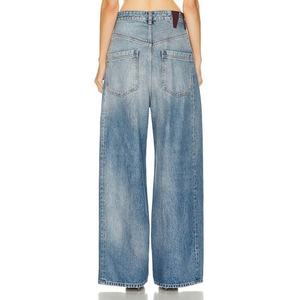 Jeans à jambes larges pour femmes, style streetwear hip-hop, 100% coton, délavé à l'acide, effet délavé, cargo, baggy, denim - Product Image 3
