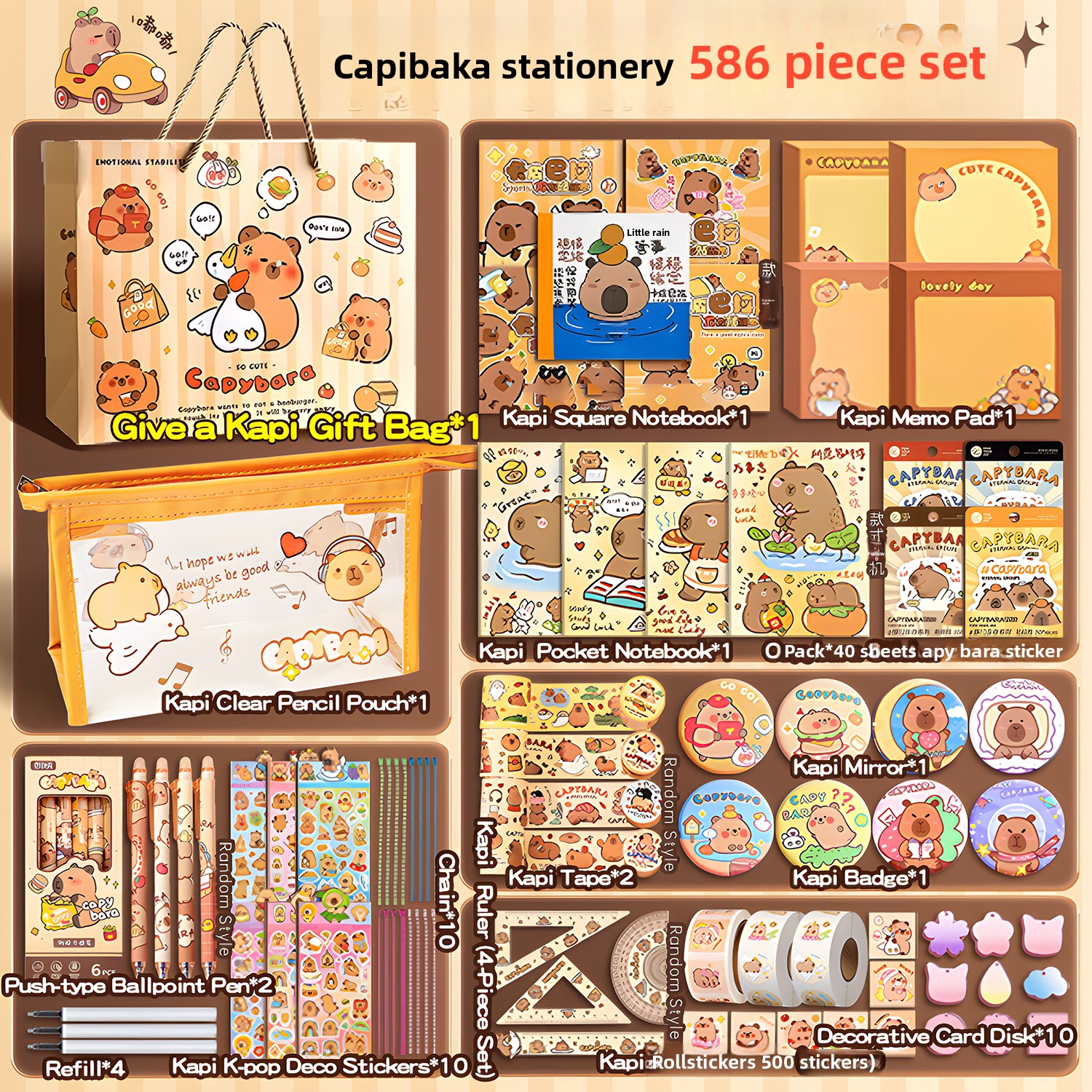 Set di cancelleria Capybara 586
