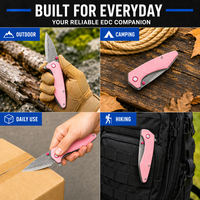 Couteau de poche pliant à lame Damas, manche G10, personnalisable, vente en gros, pour camping et collection, idéal comme cadeau, production rapide d'échantillons