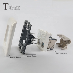 <span class=keywords><strong>Plaque</strong></span> frontale en plastique de type <span class=keywords><strong>Legrand</strong></span> française 80*80, <span class=keywords><strong>plaque</strong></span> frontale de type français, <span class=keywords><strong>plaque</strong></span> frontale réseau 1 port/2 ports - Product Image 3