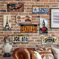 Placas de Matrícula Personalizadas al por Mayor de 15*30cm, Letreros Metálicos Vintage Retro para Decoración de Garajes de Automóviles con Gran Promoción