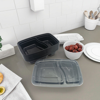 Boîtes à lunch en plastique jetables américaines sans BPA, compatibles micro-ondes, avec couvercles à 1 compartiment pour plats à emporter