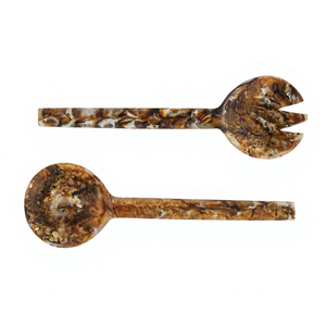 Colorful Resin <b>Salad</b> <b>Tools</b> Server Set Modern Kitchen Spoon Fork Serving Utensils Dishwasher Microwave Oven Safe Fruit Vegetable - Product Image 1