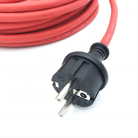 Prise allemande 16A 4 voies 4 prises IP44 étanche pour extérieur en caoutchouc noir/rouge 10m/15m/30m VDE/CE/GS