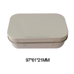 Scatola di Latta Vuota con Cerniera a Colori CMYK, Forma Rettangolare, Scatola in Metallo Tagliato, Completamente Personalizzabile, Confezioni in Latta Rettangolari - Product Image 1