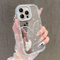 Coques de Téléphone Luxe Papillons Miroir Antichoc Personnalisables pour iPhone 17 Air 16 15 Plus Pro Max 14 13 12 11 – Offre Spéciale