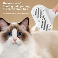 Brosse de toilettage électrique à une touche en ABS pour animaux de compagnie, anti-poils volants, anti-chute, peigne massant pour chiens et chats