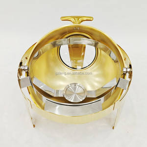 고급 호텔 스테인리스 스틸 골드 샤핑디쉬 음식 보온기 6L 알코올 가열 에너지 절약 케이터링 뷔페 웨딩 연회용 - Product Image 4