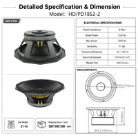 Haut-parleur de graves professionnel de 18 pouces 3000W avec bobine vocale de 125 mm pour système de sonorisation de scène